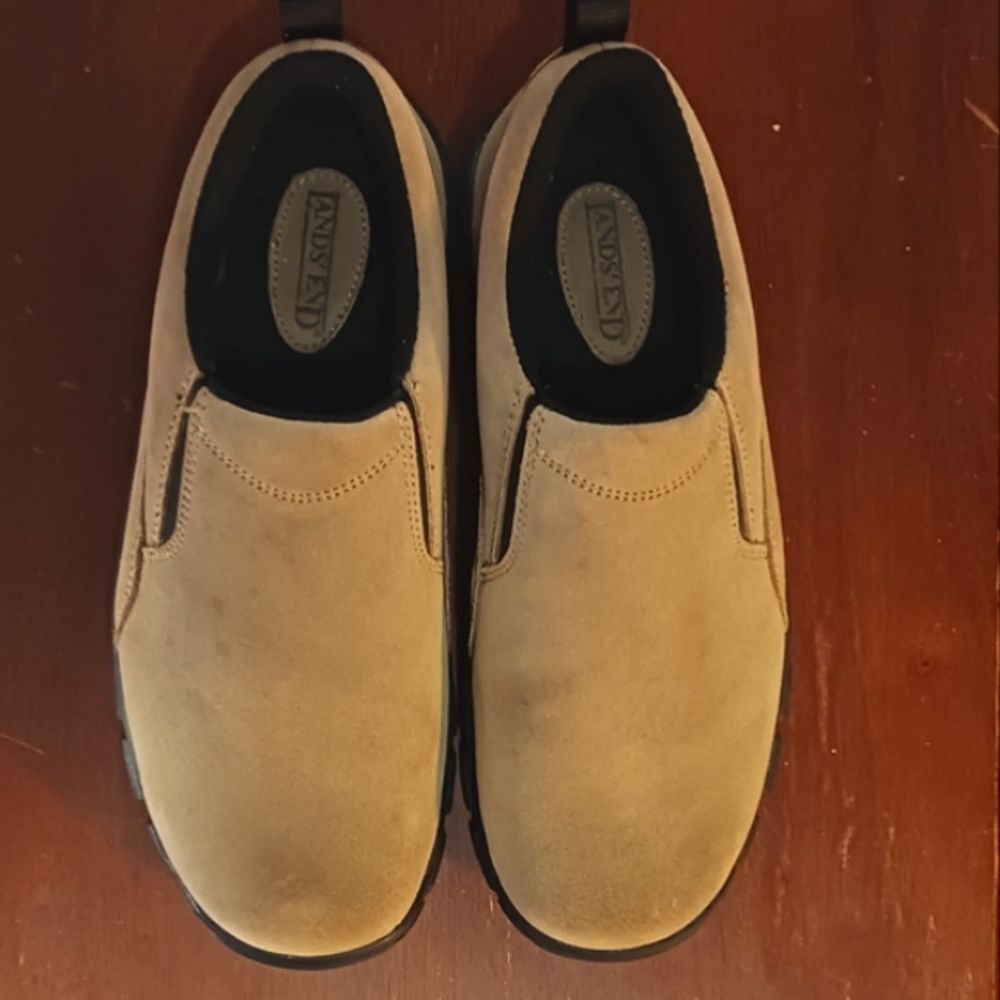 Lands' End Tan Men Loafers Easy Slip-On Versatile Casual Shoes 8-B Like New